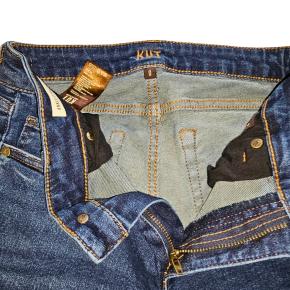 KUT From the Cloth Ankle Straight Leg Cuffed Jeans Size 0 - Picture 5 of 6